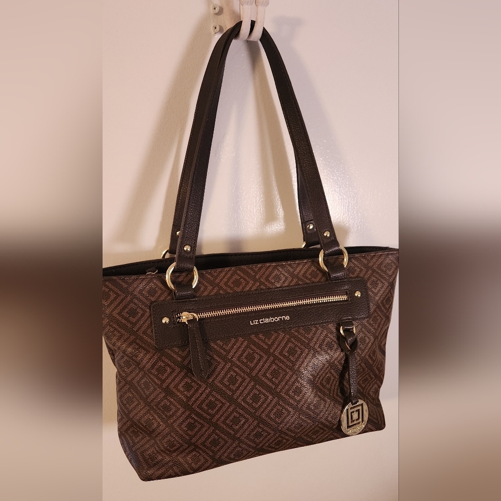 NWOT- Liz Claiborne Geometric Brown Tote